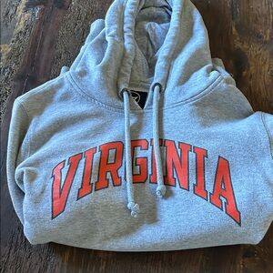 Gray Hoodie with Red Virginia Print